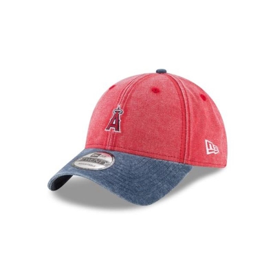 Red Los Angeles Angels Hat - New Era MLB Rugged Canvas 9TWENTY Adjustable Caps USA2963814